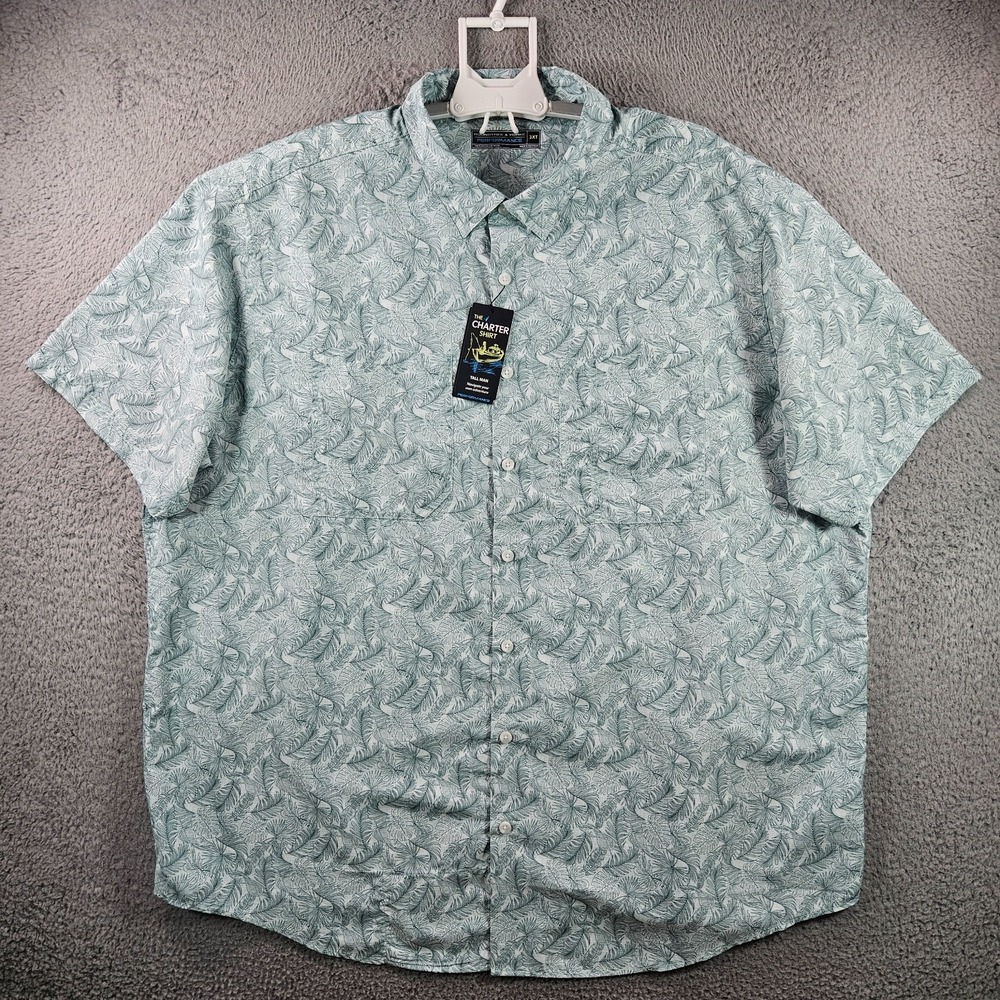 NEW Roundtree & Yorke Performance Shirt Men 3XT Vented Leaf Green Outdoor Casual